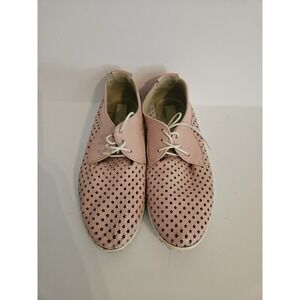 Pink Star Perforated Roller Derby Style Lace Shoes Women Casual Flats EU 38